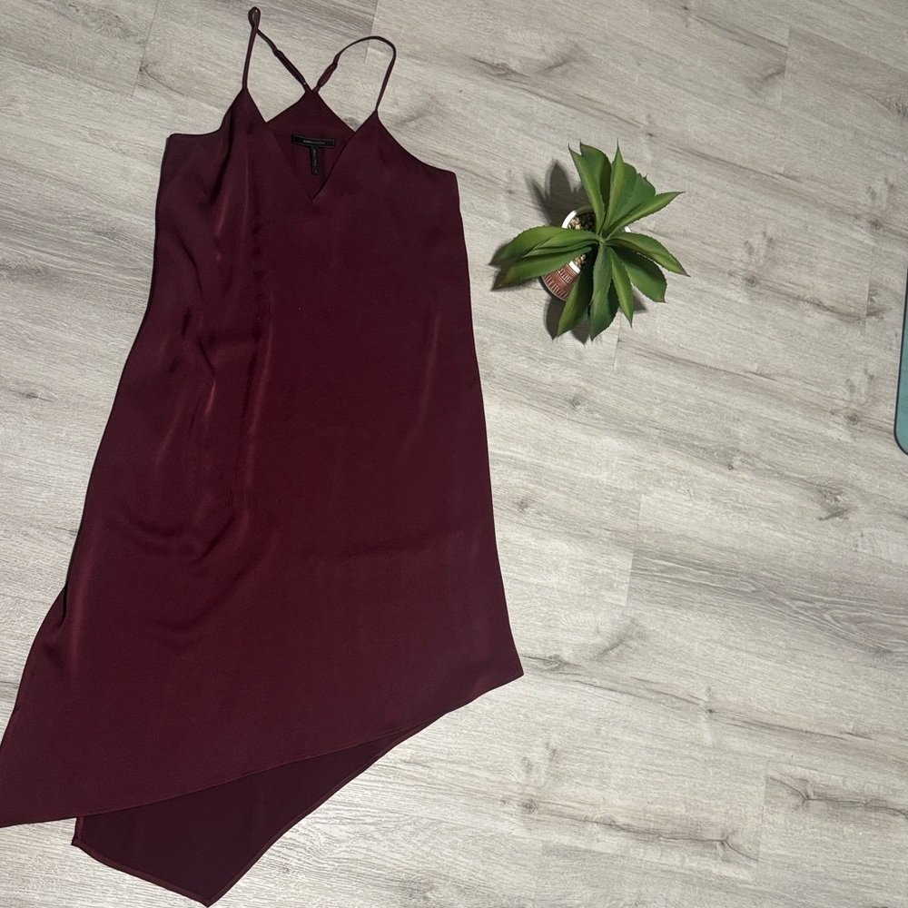 BCBGMaxAzria Deep Red Asymmetrical Dress